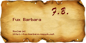 Fux Barbara névjegykártya